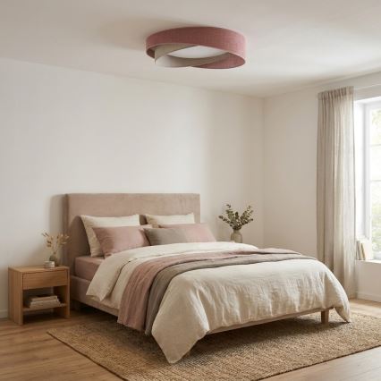 BRILAGI - LED Stmívatelné stropní svítidlo VELVET TWIST LED/36W/230V 3000-6000K pr. 65 cm Wi-Fi Tuya Beacon růžová/krémová + dálkové ovládání