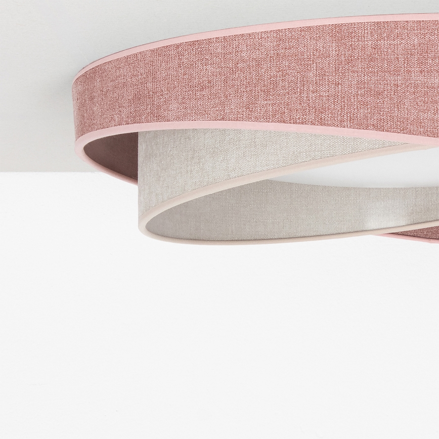BRILAGI - LED Stmívatelné stropní svítidlo VELVET TWIST LED/36W/230V 3000-6000K pr. 65 cm Wi-Fi Tuya Beacon růžová/krémová + dálkové ovládání
