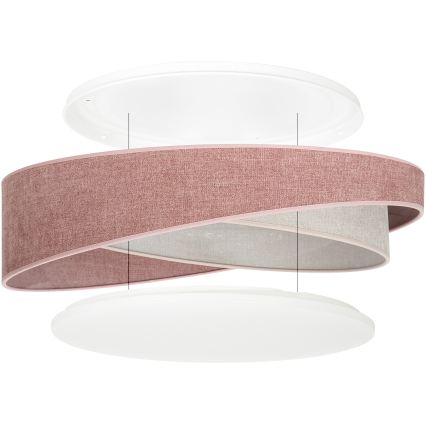 BRILAGI - LED Stmívatelné stropní svítidlo VELVET TWIST LED/36W/230V 3000-6000K pr. 65 cm Wi-Fi Tuya Beacon růžová/krémová + dálkové ovládání