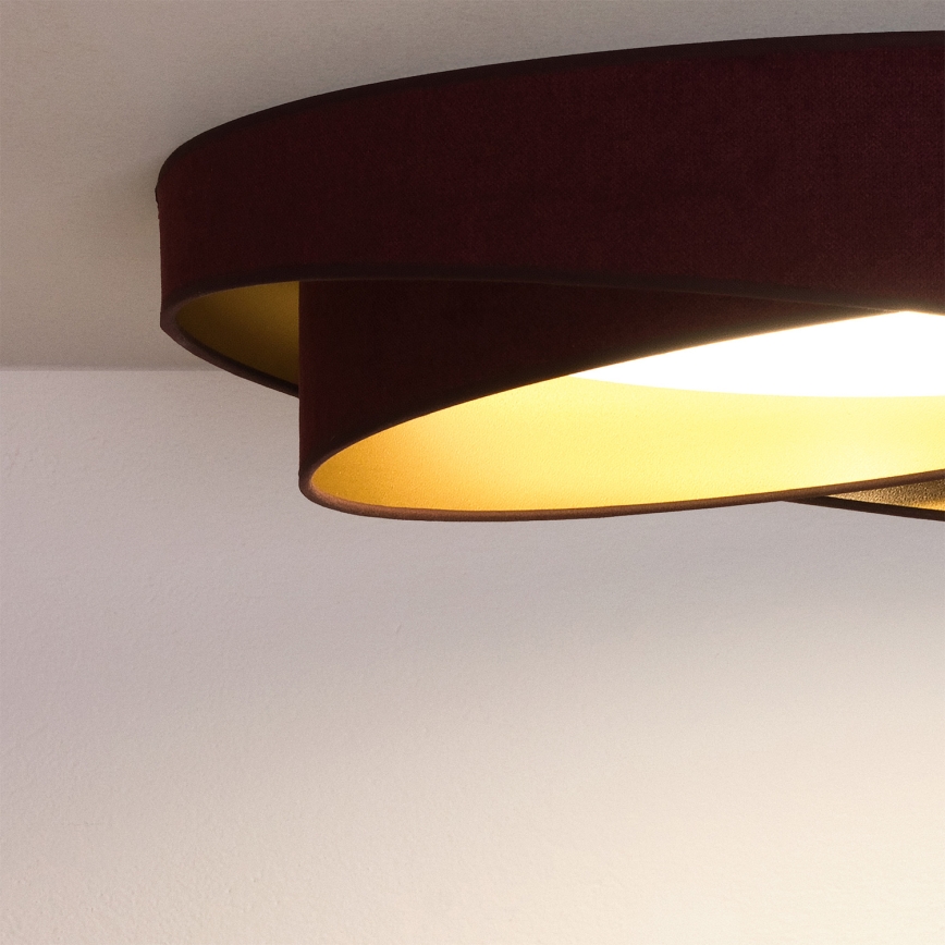 BRILAGI - LED Stmívatelné stropní svítidlo VELVET TWIST LED/36W/230V 3000-6000K pr. 65 cm Wi-Fi Tuya Beacon vínová/zlatá + dálkové ovládání