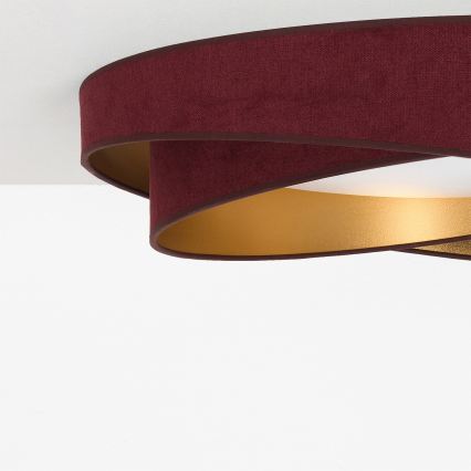 BRILAGI - LED Stmívatelné stropní svítidlo VELVET TWIST LED/36W/230V 3000-6000K pr. 65 cm Wi-Fi Tuya Beacon vínová/zlatá + dálkové ovládání