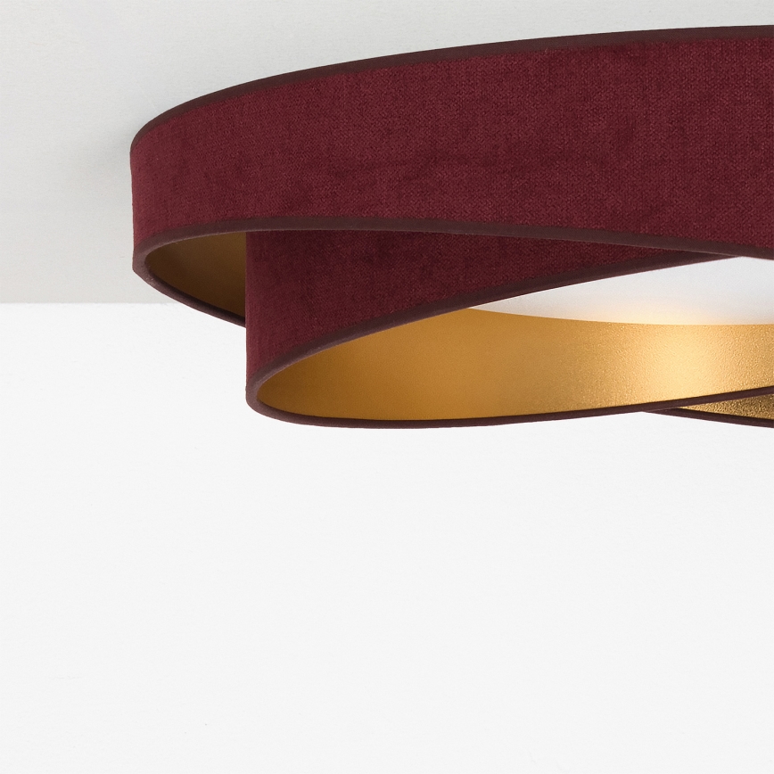 BRILAGI - LED Stmívatelné stropní svítidlo VELVET TWIST LED/36W/230V 3000-6000K pr. 65 cm Wi-Fi Tuya Beacon vínová/zlatá + dálkové ovládání