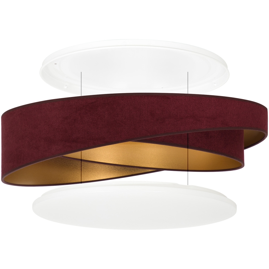 BRILAGI - LED Stmívatelné stropní svítidlo VELVET TWIST LED/36W/230V 3000-6000K pr. 65 cm Wi-Fi Tuya Beacon vínová/zlatá + dálkové ovládání