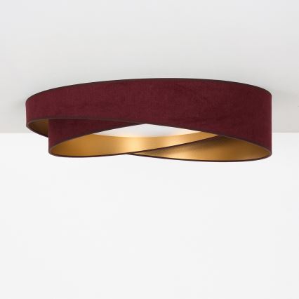 BRILAGI - LED Stmívatelné stropní svítidlo VELVET TWIST LED/36W/230V 3000-6000K pr. 65 cm Wi-Fi Tuya Beacon vínová/zlatá + dálkové ovládání