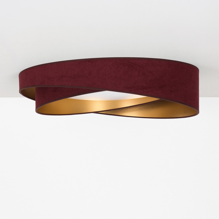 BRILAGI - LED Stmívatelné stropní svítidlo VELVET TWIST LED/36W/230V 3000-6000K pr. 65 cm Wi-Fi Tuya Beacon vínová/zlatá + dálkové ovládání