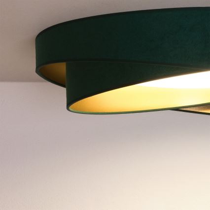 BRILAGI - LED Stmívatelné stropní svítidlo VELVET TWIST LED/36W/230V 3000-6000K pr. 65 cm Wi-Fi Tuya Beacon zelená/zlatá + dálkové ovládání