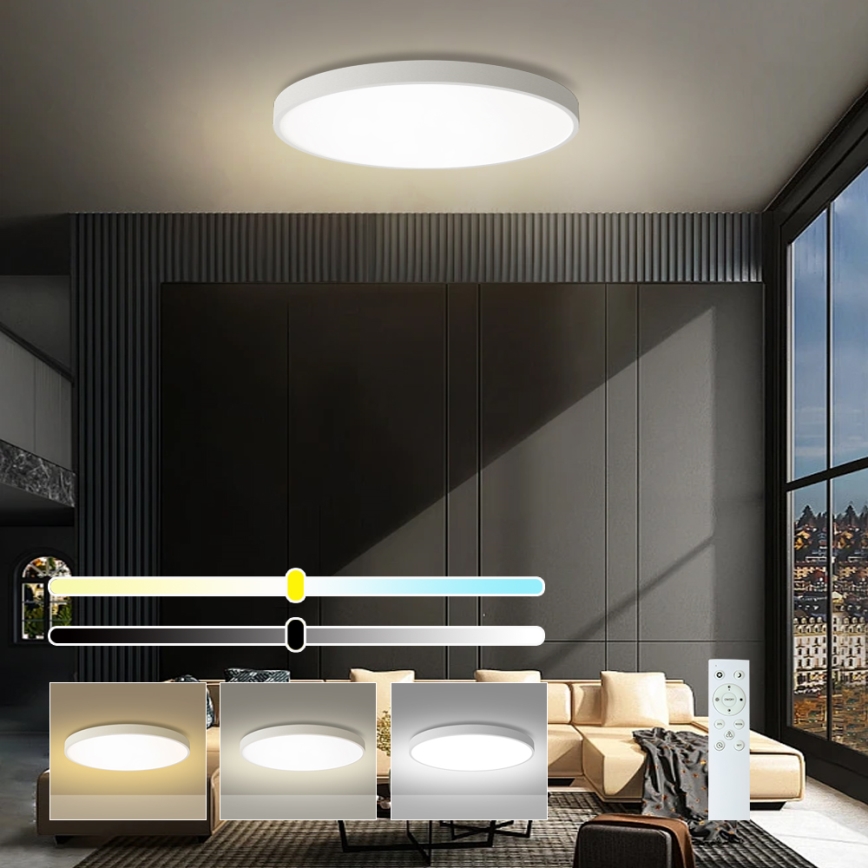 Brilagi - LED Stmívatelné stropní svítidlo POOL SMART LED/100W/230V 3000-6000K pr. 80 cm Wi-Fi Tuya bílá + dálkové ovládání