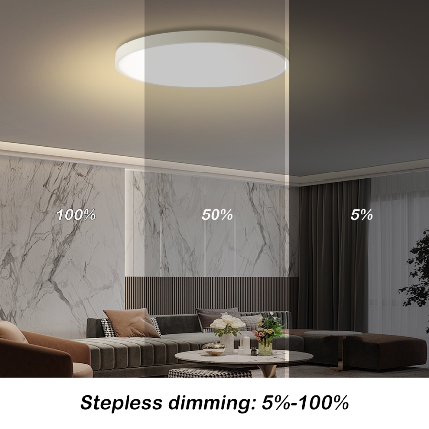 Brilagi - LED Stmívatelné stropní svítidlo POOL SMART LED/100W/230V 3000-6000K pr. 80 cm Wi-Fi Tuya bílá + dálkové ovládání