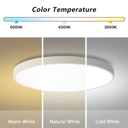 Brilagi - LED Stmívatelné stropní svítidlo POOL SMART LED/100W/230V 3000-6000K pr. 80 cm Wi-Fi Tuya bílá + dálkové ovládání