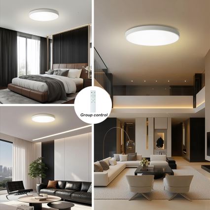 Brilagi - LED Stmívatelné stropní svítidlo POOL SMART LED/100W/230V 3000-6000K pr. 80 cm Wi-Fi Tuya bílá + dálkové ovládání
