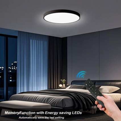 Brilagi - LED Stmívatelné stropní svítidlo POOL SMART LED/100W/230V 3000-6000K pr. 80 cm Wi-Fi Tuya černá + dálkové ovládání