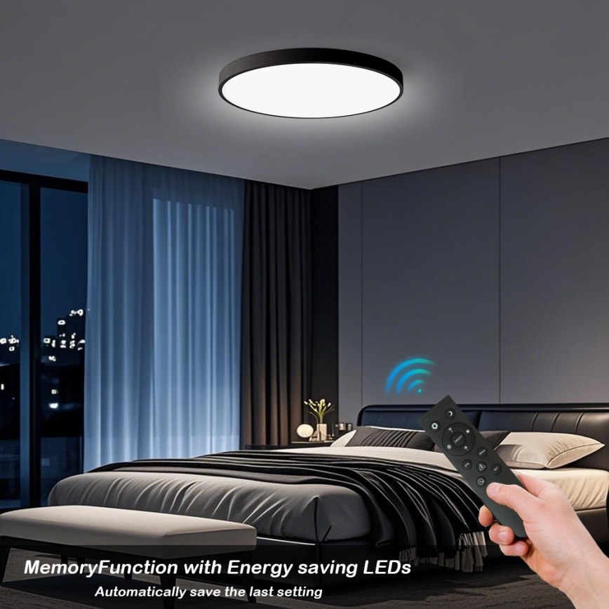 Brilagi - LED Stmívatelné stropní svítidlo POOL SMART LED/100W/230V 3000-6000K pr. 80 cm Wi-Fi Tuya černá + dálkové ovládání
