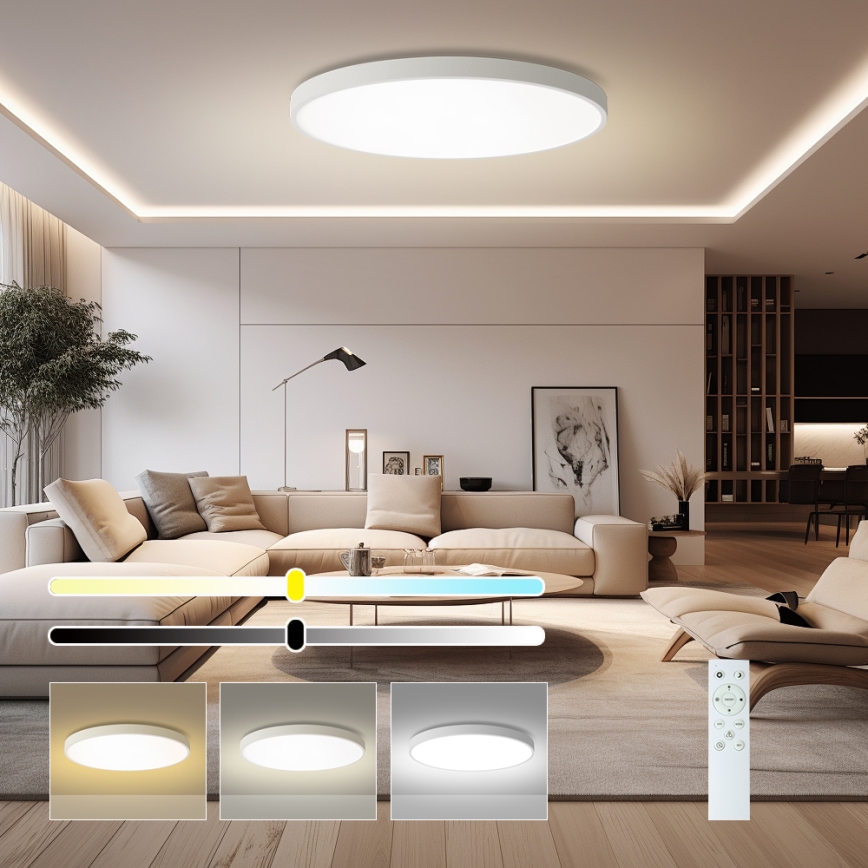 Brilagi - LED Stmívatelné stropní svítidlo POOL SMART LED/128W/230V 3000-6000K pr. 100 cm Wi-Fi Tuya bílá + dálkové ovládání