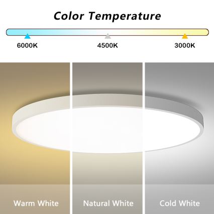 Brilagi - LED Stmívatelné stropní svítidlo POOL SMART LED/128W/230V 3000-6000K pr. 100 cm Wi-Fi Tuya bílá + dálkové ovládání