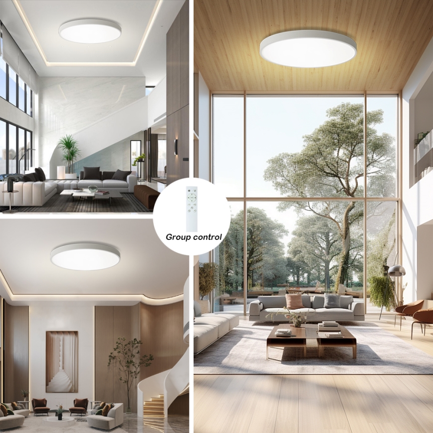 Brilagi - LED Stmívatelné stropní svítidlo POOL SMART LED/128W/230V 3000-6000K pr. 100 cm Wi-Fi Tuya bílá + dálkové ovládání