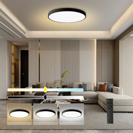 Brilagi - LED Stmívatelné stropní svítidlo POOL SMART LED/128W/230V 3000-6000K pr. 100 cm Wi-Fi Tuya černá + dálkové ovládání