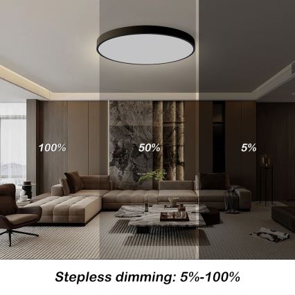 Brilagi - LED Stmívatelné stropní svítidlo POOL SMART LED/128W/230V 3000-6000K pr. 100 cm Wi-Fi Tuya černá + dálkové ovládání