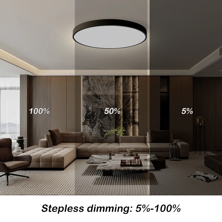 Brilagi - LED Stmívatelné stropní svítidlo POOL SMART LED/128W/230V 3000-6000K pr. 100 cm Wi-Fi Tuya černá + dálkové ovládání
