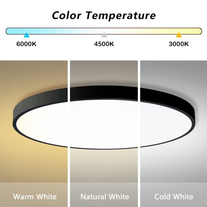 Brilagi - LED Stmívatelné stropní svítidlo POOL SMART LED/128W/230V 3000-6000K pr. 100 cm Wi-Fi Tuya černá + dálkové ovládání