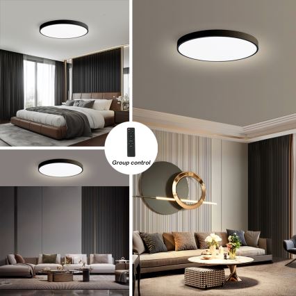 Brilagi - LED Stmívatelné stropní svítidlo POOL SMART LED/128W/230V 3000-6000K pr. 100 cm Wi-Fi Tuya černá + dálkové ovládání