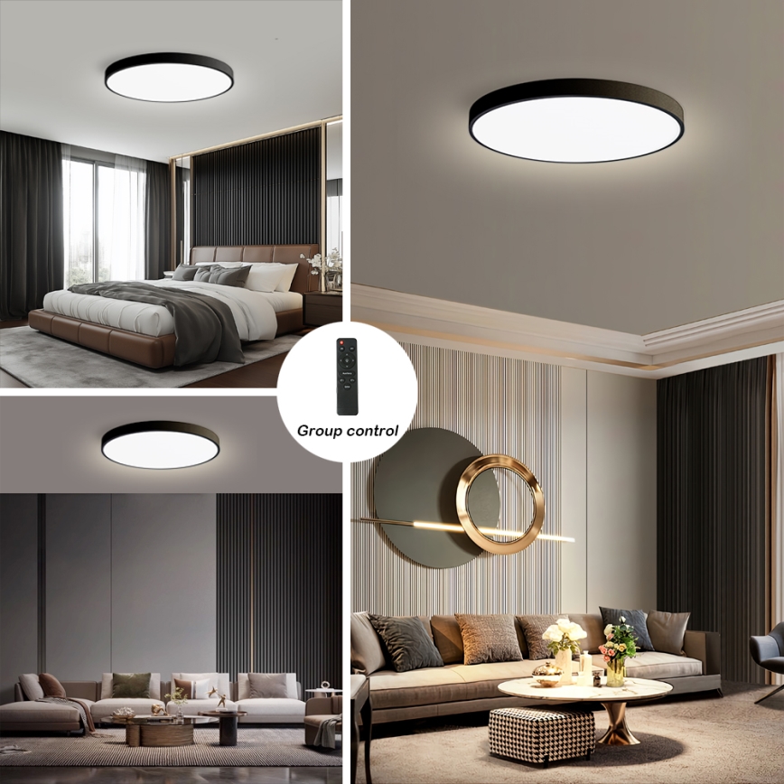 Brilagi - LED Stmívatelné stropní svítidlo POOL SMART LED/128W/230V 3000-6000K pr. 100 cm Wi-Fi Tuya černá + dálkové ovládání