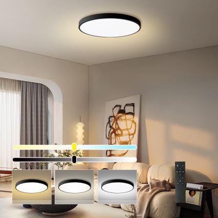 Brilagi - LED Stmívatelné stropní svítidlo POOL SMART LED/180W/230V 3000-6000K pr. 120 cm Wi-Fi Tuya černá + dálkové ovládání