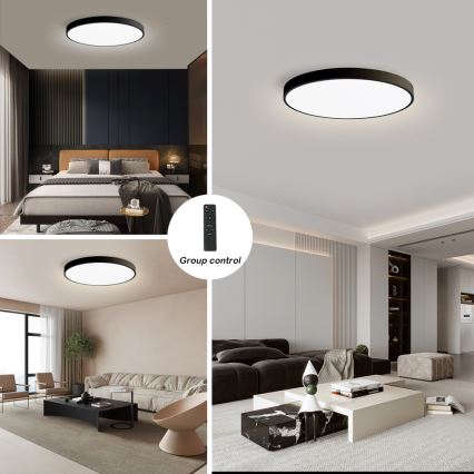 Brilagi - LED Stmívatelné stropní svítidlo POOL SMART LED/180W/230V 3000-6000K pr. 120 cm Wi-Fi Tuya černá + dálkové ovládání