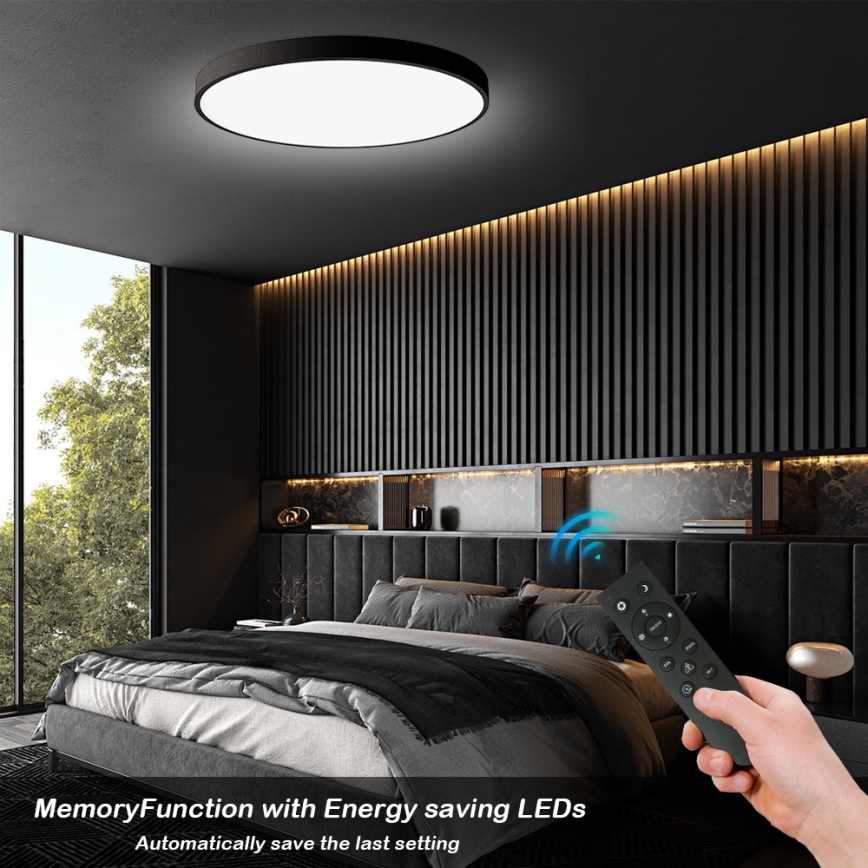 Brilagi - LED Stmívatelné stropní svítidlo POOL SMART LED/180W/230V 3000-6000K pr. 120 cm Wi-Fi Tuya černá + dálkové ovládání