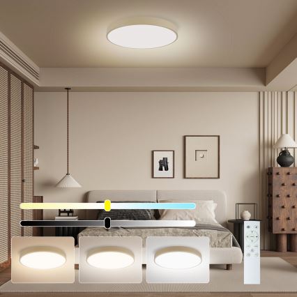 Brilagi - LED Stmívatelné stropní svítidlo POOL SMART LED/48W/230V 3000-6000K pr. 40 cm Wi-Fi Tuya béžová + dálkové ovládání