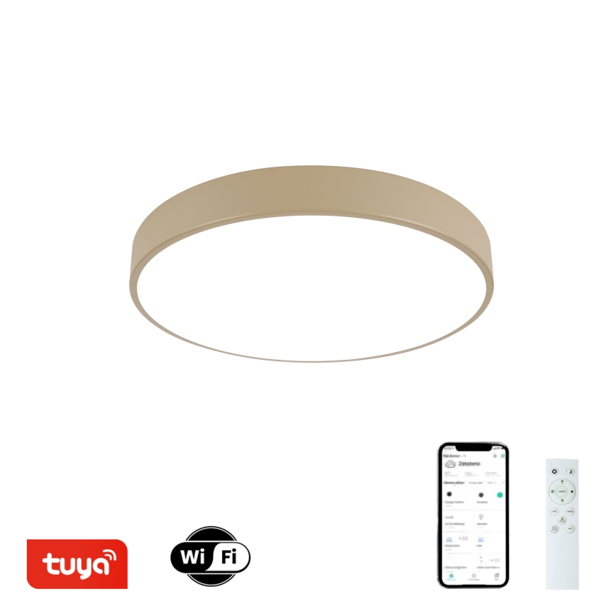 Brilagi - LED Stmívatelné stropní svítidlo POOL SMART LED/48W/230V 3000-6000K pr. 40 cm Wi-Fi Tuya béžová + dálkové ovládání