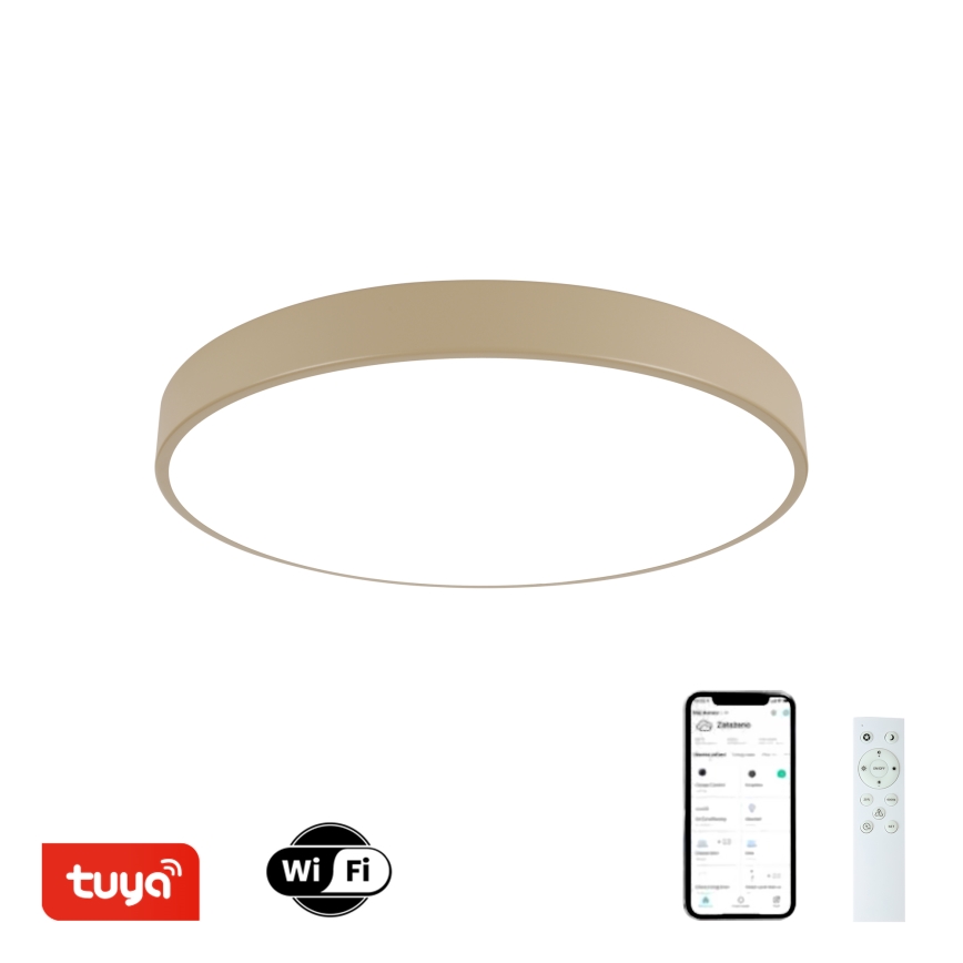 Brilagi - LED Stmívatelné stropní svítidlo POOL SMART LED/60W/230V 3000-6000K pr. 50 cm Wi-Fi Tuya béžová + dálkové ovládání