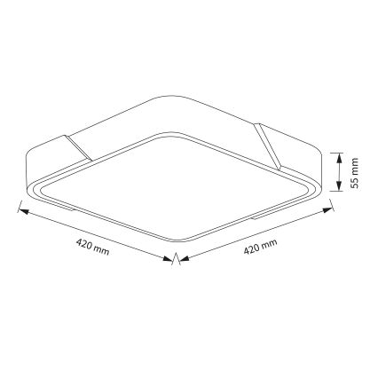 BRILAGI - LED Stmívatelné stropní svítidlo PILANA SQUARE LED/48W/230V 3000-6500K dub/béžová 42x42 cm + dálkové ovládání