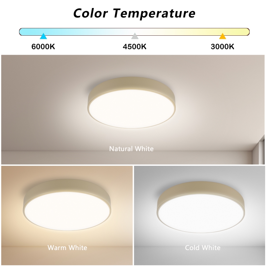 Brilagi - LED Stmívatelné stropní svítidlo POOL LED/36W/230V 3000-6000K pr. 30 cm béžová + dálkové ovládání