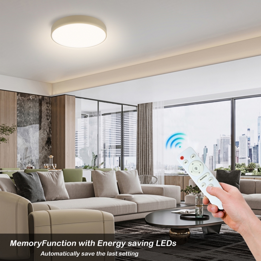 Brilagi - LED Stmívatelné stropní svítidlo POOL LED/36W/230V 3000-6000K pr. 30 cm béžová + dálkové ovládání