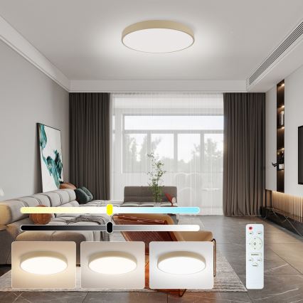 Brilagi - LED Stmívatelné stropní svítidlo POOL LED/60W/230V 3000-6000K pr. 50 cm béžová + dálkové ovládání