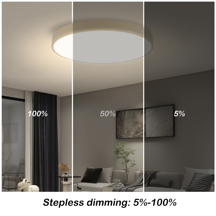 Brilagi - LED Stmívatelné stropní svítidlo POOL LED/60W/230V 3000-6000K pr. 50 cm béžová + dálkové ovládání