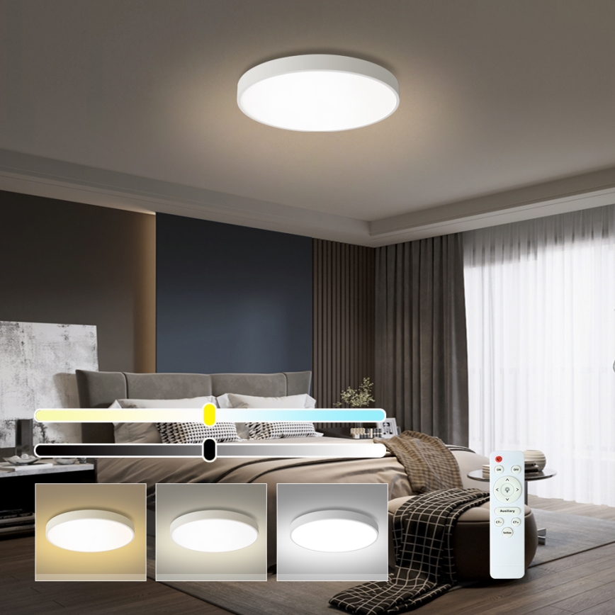 Brilagi - LED Stmívatelné stropní svítidlo POOL LED/60W/230V 3000-6000K pr. 60 cm bílá + dálkové ovládání