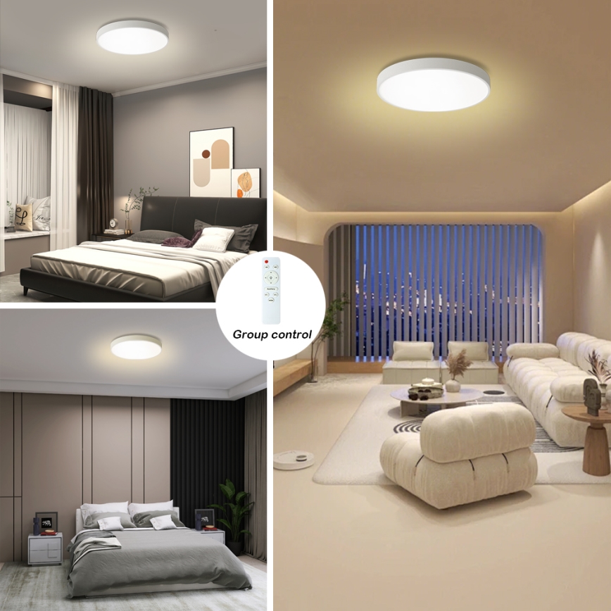 Brilagi - LED Stmívatelné stropní svítidlo POOL LED/60W/230V 3000-6000K pr. 60 cm bílá + dálkové ovládání