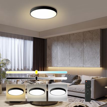 Brilagi - LED Stmívatelné stropní svítidlo POOL LED/60W/230V 3000-6000K pr. 60 cm černá + dálkové ovládání
