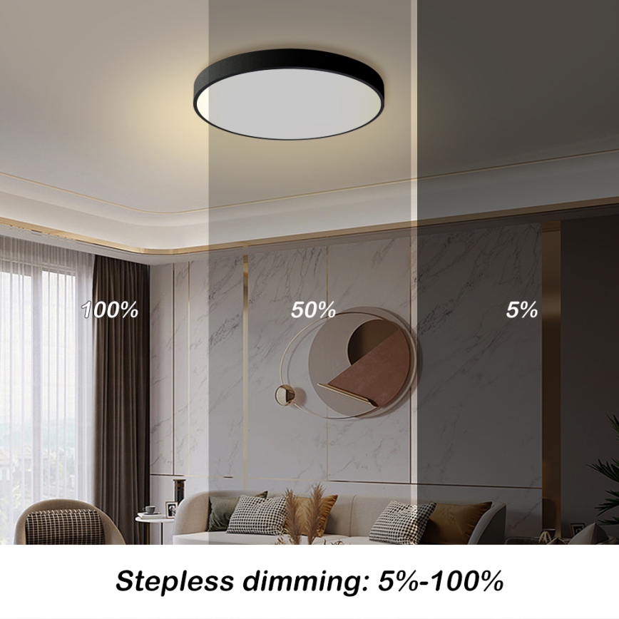 Brilagi - LED Stmívatelné stropní svítidlo POOL LED/60W/230V 3000-6000K pr. 60 cm černá + dálkové ovládání