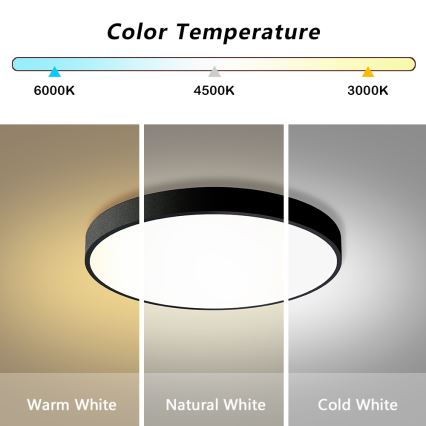Brilagi - LED Stmívatelné stropní svítidlo POOL LED/60W/230V 3000-6000K pr. 60 cm černá + dálkové ovládání
