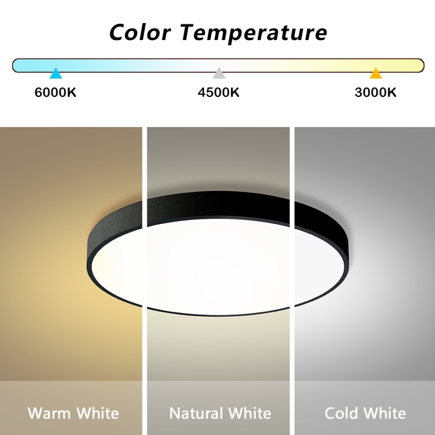 Brilagi - LED Stmívatelné stropní svítidlo POOL LED/60W/230V 3000-6000K pr. 60 cm černá + dálkové ovládání