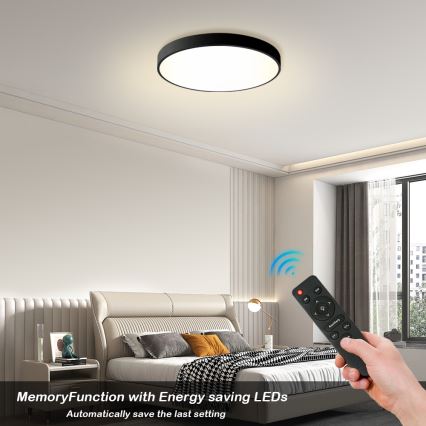 Brilagi - LED Stmívatelné stropní svítidlo POOL LED/60W/230V 3000-6000K pr. 60 cm černá + dálkové ovládání
