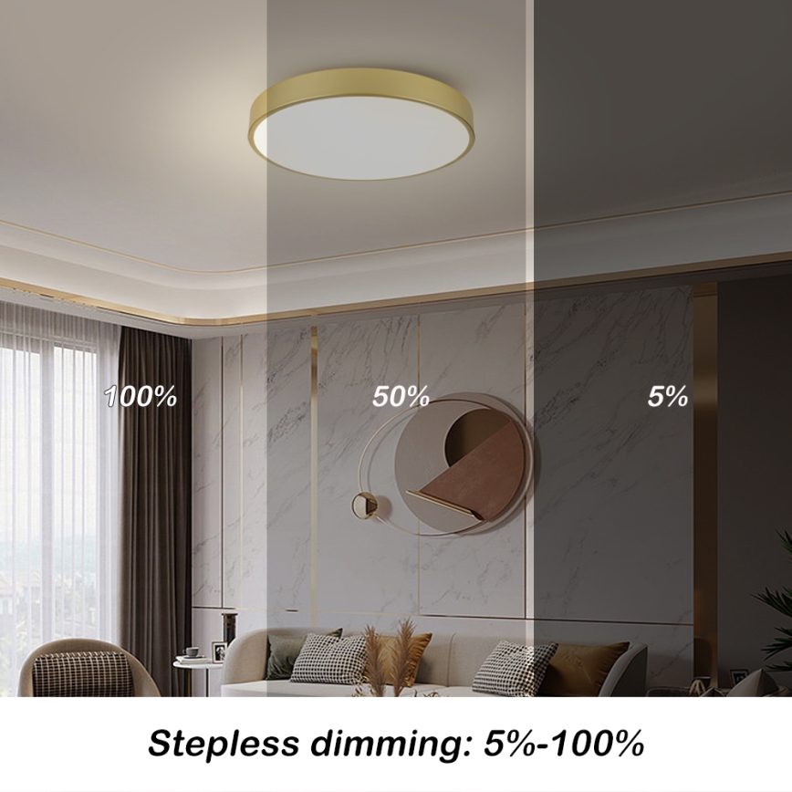 Brilagi - LED Stmívatelné stropní svítidlo POOL LED/60W/230V 3000-6000K pr. 60 cm zlatá + dálkové ovládání