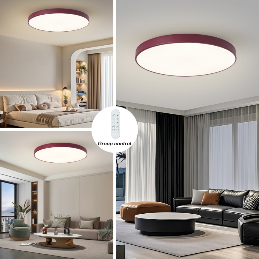 Brilagi - LED Stmívatelné svítidlo POOL SMART LED/128W/230V pr. 100 cm Wi-Fi Tuya + dálkové ovládání burgundy