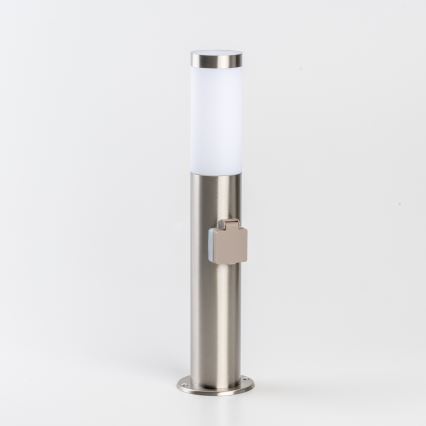 BRILAGI - LED Stmívatelná venkovní lampa se zásuvkou ELIA 1xE27/6W/230V 2700-6500K IP44 Wi-Fi 50 cm matný chrom