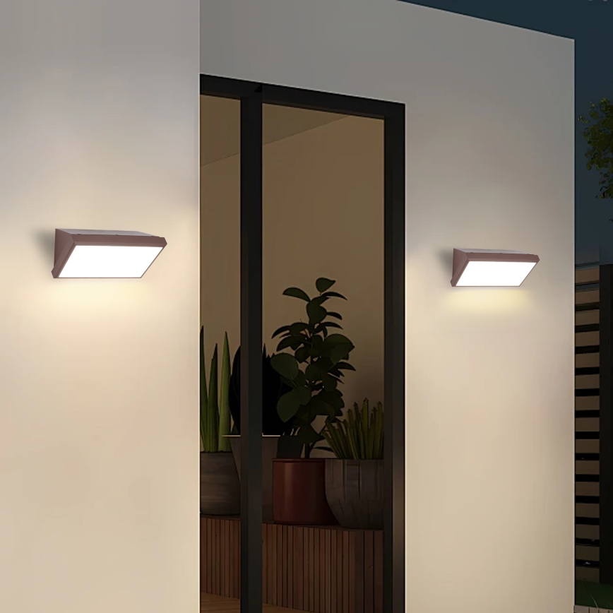Brilagi - LED Stmívatelné venkovní nástěnné svítidlo TRIANGLE 1xE27/6W/230V 2700-6500K IP65 hnědá
