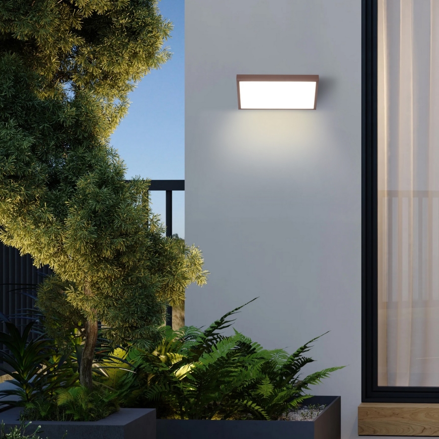 Brilagi - LED Stmívatelné venkovní nástěnné svítidlo TRIANGLE 1xE27/6W/230V 2700-6500K IP65 hnědá