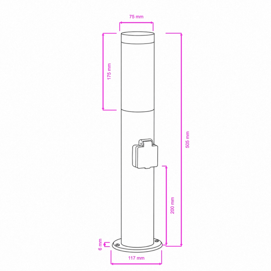 BRILAGI - LED Stmívatelná venkovní lampa se zásuvkou ELIA 1xE27/6W/230V 2700-6500K IP44 Wi-Fi 50 cm antracit