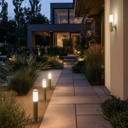 BRILAGI - LED Stmívatelná venkovní lampa ELIA 1xE27/6W/230V 2700-6500K IP44 Wi-Fi 100 cm matný chrom